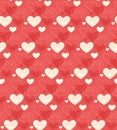 Seamless Festive Love Abstract Pattern with Hearts on Red