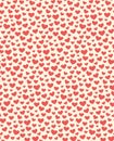 Seamless Festive Love Abstract Pattern with Hearts on White