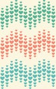 Seamless Festive Love Abstract Pattern with Hearts on White