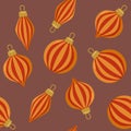 Brown Striped Christmas Ornament Pattern Royalty Free Stock Photo