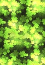 Seamless festive texture with a happy four-leaf clover