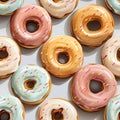 Seamless Fine Detail Modern Oil Painting of Donuts AI Generated Royalty Free Stock Photo