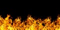 Seamless fire on a black background Royalty Free Stock Photo