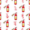Seamless fire extinguishers Royalty Free Stock Photo