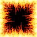 Seamless fire and flame border, fire burning background Royalty Free Stock Photo