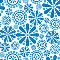 Seamless firework flowers pattern in 1960s style