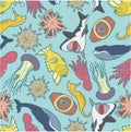 Seamless fish pattern