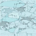 Seamless fish pattern