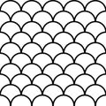 Seamless fish scale background, paving tiles, vector pattern shape paving tiles rows circles