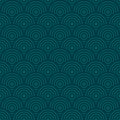 Seamless fish scale pattern Chinese Japanese ethnos ornament, ocean color sea wave vector background