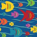 Seamless fishes background