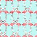 Seamless flamingo bird pattern