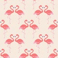 Seamless flamingo bird pattern