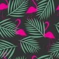Seamless flamingo vector patterns
