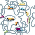 Seamless flat cartoon road