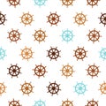 Seamless flat vector pattern - handwheel