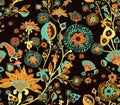 Seamless floral background paisley for textiles, wallpaper