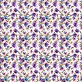 Seamless floral background. Purple flowers pattern. Transparent floral petals. Textile pattern template.