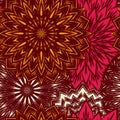 Seamless floral background. Tracery handmade nature ethnic fabric backdrop pattern with flowers. Vector. Royalty Free Stock Photo