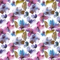 Seamless floral background. Transparent floral petals. Textile pattern template. Royalty Free Stock Photo
