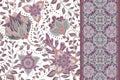 Seamless floral backgrounds and border.