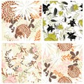 Seamless floral backgrounds set Royalty Free Stock Photo