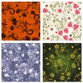 Seamless floral backgrounds set Royalty Free Stock Photo