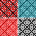 Seamless floral backgrounds. Set of colored 3d patterns Royalty Free Stock Photo