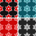 Seamless floral backgrounds. Set of colored 3d patterns Royalty Free Stock Photo