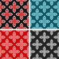 Seamless floral backgrounds. Set of colored 3d patterns Royalty Free Stock Photo