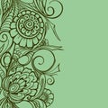 seamless floral border on light green background, floral graphic repeat design element, texture Royalty Free Stock Photo