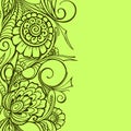 seamless floral border on light green background, floral graphic repeat design element Royalty Free Stock Photo