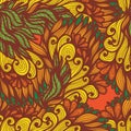 Seamless floral bright doodle pattern