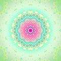 Seamless floral circle ornament pink and pastel green Royalty Free Stock Photo