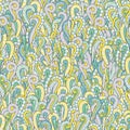 Seamless floral curly colorful vintage background wallpaper, vector pattern