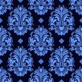 Seamless floral damask Wallpaper in blue colors