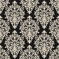 Seamless floral damask Wallpaper on dark Background for Design