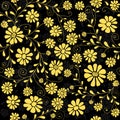 Seamless floral dark pattern