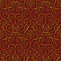 Seamless floral dark red damask pattern background Royalty Free Stock Photo