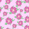 Seamless floral decorative pink colorful pattern