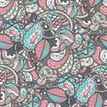 Seamless floral doodle pattern