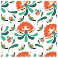 Seamless floral etno style coloring pattern stock vector