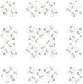 Seamless floral hand drawn monochrome pattern stock vector illustration fo Royalty Free Stock Photo