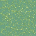 Seamless floral heart fabric green olive tone
