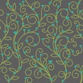 Seamless floral heart fabric green tone