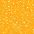 Seamless floral heart fabric orange tone