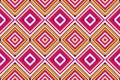 seamless floral, icosahed, geometric, zigzag. Indian tribal pattern, purple yellow white pink for textiles, rugs, Royalty Free Stock Photo