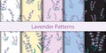 Seamless floral lavender pattern background, Vector lavender and leaf, Hand drawn decorative element, Seamless backgrounds and