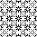 Seamless Floral leaf Pattern Black and White Vector Illustration Royalty Free Stock Photo