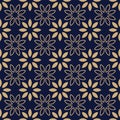 Seamless Floral leaf Pattern Navy Blue and Beige Vector Illustration Royalty Free Stock Photo